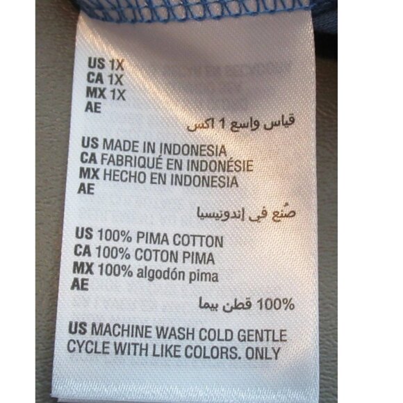 Style & Co Women's Plus Size 3/4 Sleeve Knit Top, Blue Striped Floral, 1X - Picture 5 of 6